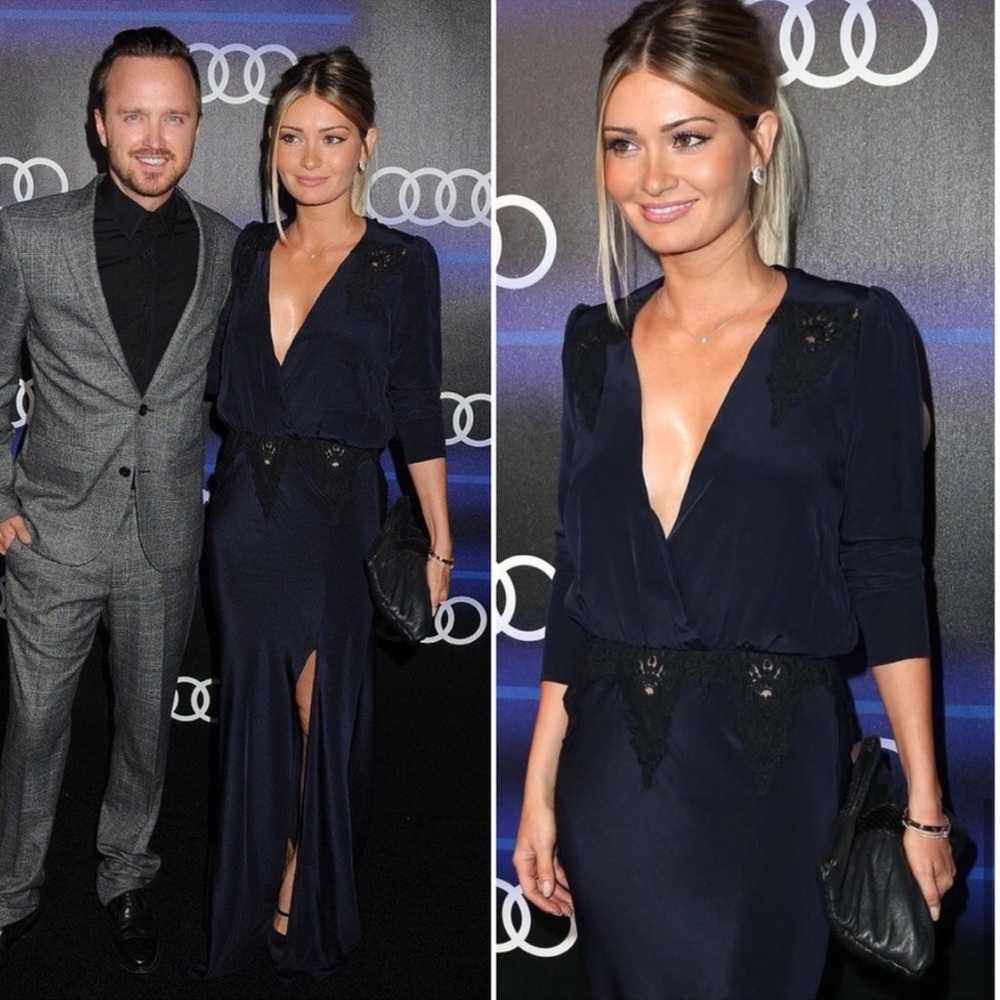 NWT Stone Cold Fox Silk Alabama Gown w/ Lace Trim